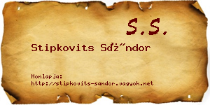 Stipkovits Sándor névjegykártya