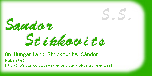 sandor stipkovits business card