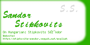 sandor stipkovits business card